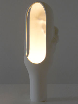 Lighting - Table Lamps - The Cave Table lamp - H 50 cm by Moustache - White - Glazed ceramic