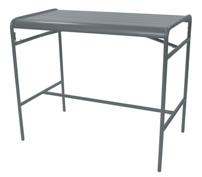 Möbel - Stehtische und Bars - Luxembourg hoher Tisch / für 4 Personen - 126 x 73 cm - Fermob - Gewittergrau - Aluminium