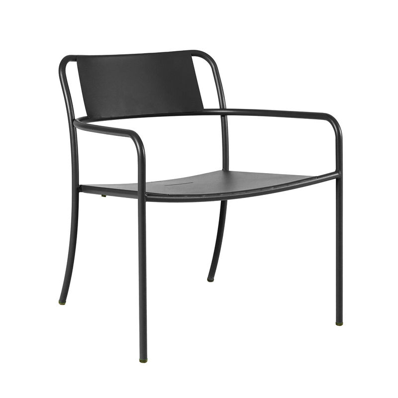 Furniture - Armchairs - Patio Low armchair metal black / Stainless steel - Tolix - Black - Stainless steel