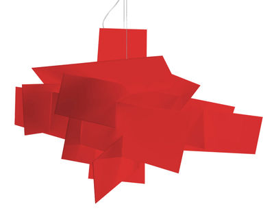 Lighting - Pendant Lighting - Big Bang Pendant by Foscarini - Red & white - Lacquered aluminium, Polycarbonate, Stainless steel
