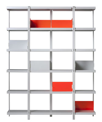 Furniture - Bookcases & Bookshelves - ZigZag Bookcase - 1996 reissue - H 201 cm by Driade - White - Polished stainless steel