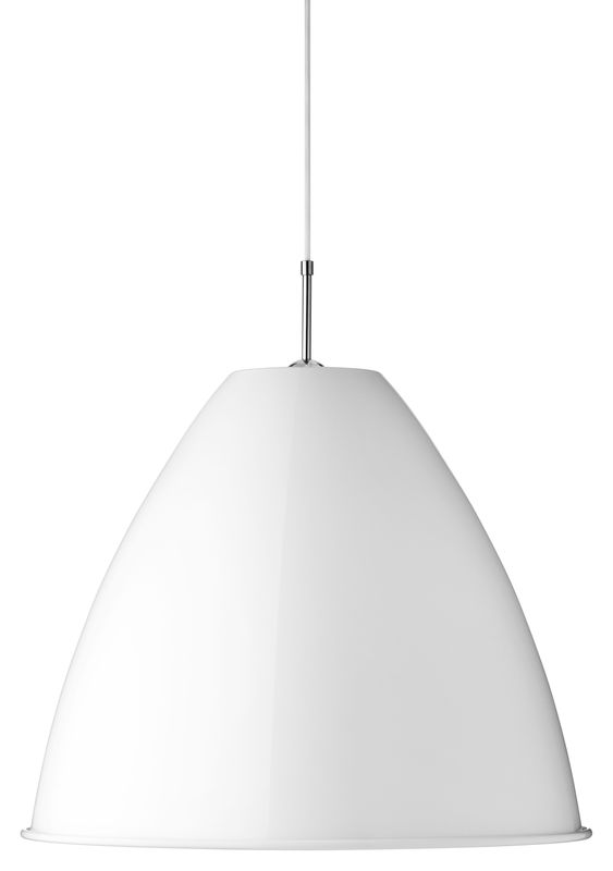 Illuminazione - Lampadari - Sospensione Bestlite BL9 L metallo bianco Ø 40 cm - Riedizione del 1930 - Gubi - Bianco - Metallo cromato