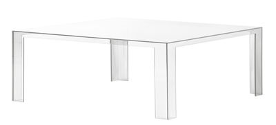 Mobilier - Table basse Invisible Low / 100 x 100 x H 31 cm - Kartell - Cristal - PMMA
