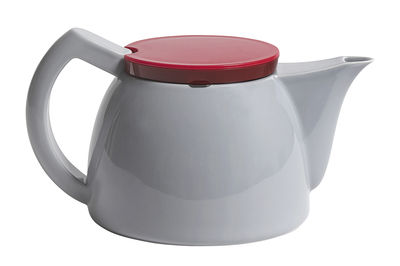Tableware - Kettles & Teapots - Teapot - / 1 l - Steel tea filter by Hay - Grey & red - China, Plastic, Stainless steel