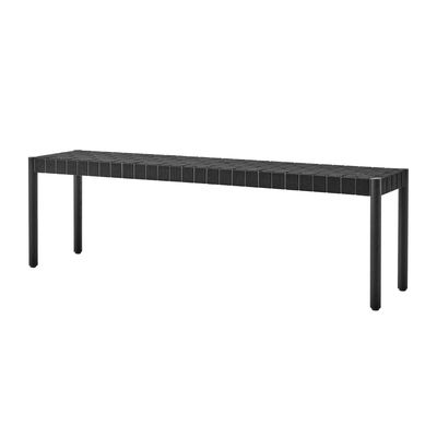 Furniture - Benches - Betty TK5 Bench - / L 157 cm - Hand-woven linen straps by &tradition - Black / Black linen - Linen, Solid oak