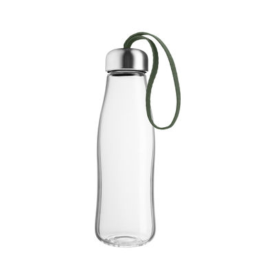 Tableware - Bottles and insulated bottles - Flask - / Glass - 0.5 L by Eva Solo - Cactus green - Borosilicated glass, Nylon, Stainless steel