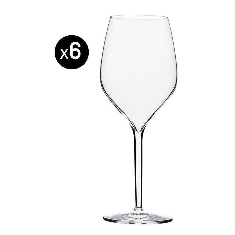 Table et cuisine - Verres  - Verre à vin Vertical Large verre transparent / 50 cl - Lot de 6 - Italesse - Transparent - Verre