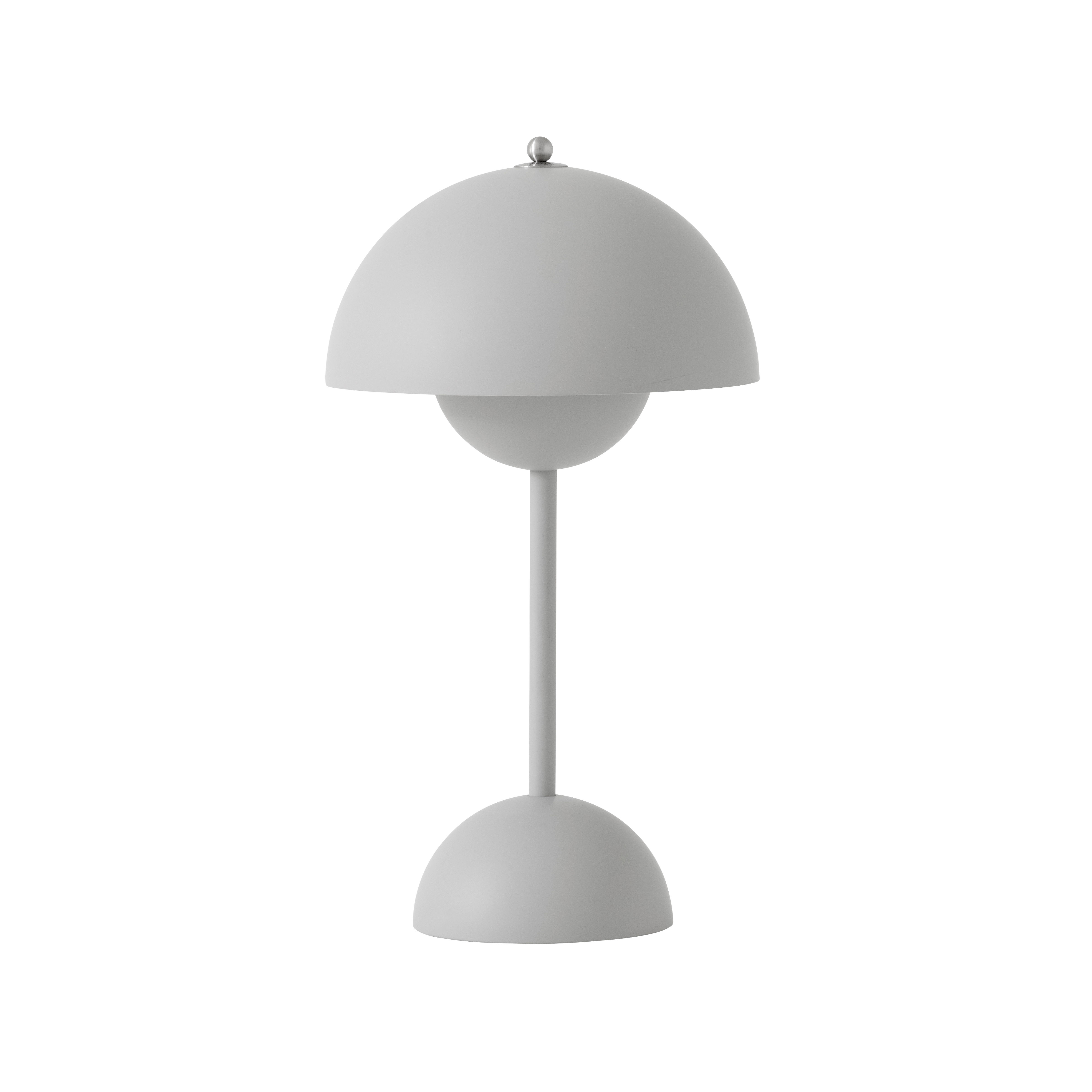 Flowerpot VP9 Wireless rechargeable lamp plastic material grey / Ø 16 x H  29 cm - Verner Panton, 1968 - &tradition