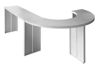 Arredamento - Tavoli alti - Tavolo alto Panco - h 110 cm di Lapalma - Bianco Laminato - L 110 cm / Arco di cerchio - Compensato, metallo laccato