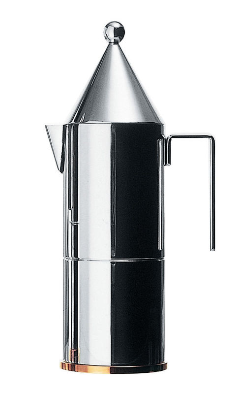 Tableware - Tea & Coffee Accessories - La Conica Italian espresso maker metal 3 cups - Alessi - 3 cups - Stainless steel