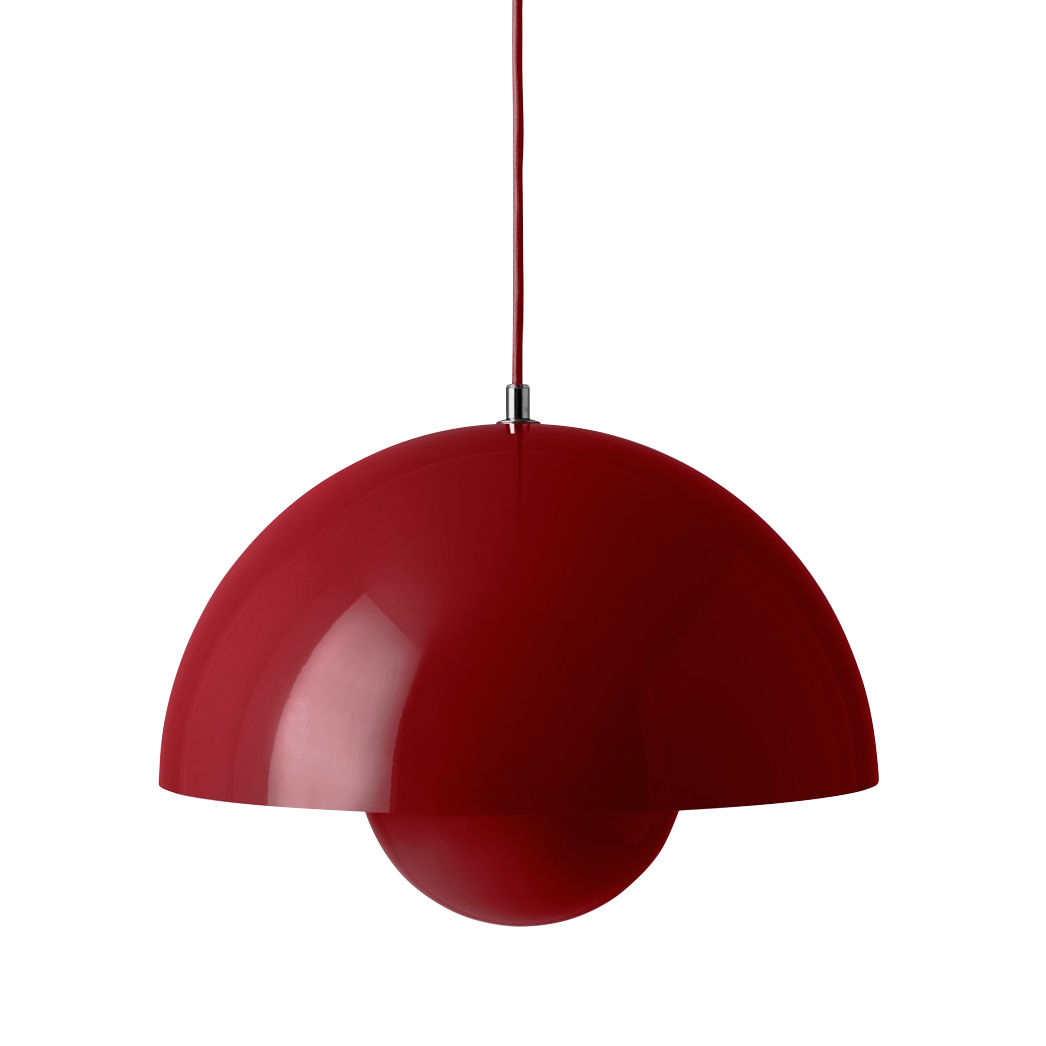 Suspension Flowerpot VP7 métal rouge / Ø 37 cm - By Verner Panton, 1968 - &tradition