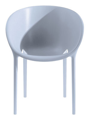 Mobilier - Chaises, fauteuils de salle à manger - Fauteuil empilable Soft Egg / Polypropylène - Driade - Gris - Polypropylène