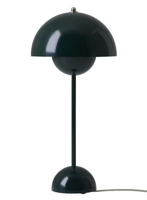 Luminaire - Lampes de table - Lampe de table FlowerPot VP3 / H 49 cm - By Verner Panton, 1969 - &tradition - Vert foncé - Aluminium laqué
