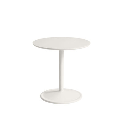 Arredamento - Tavolini  - Tavolino d'appoggio Soft - / Ø 48 x H 48 cm - Linoleum di Muuto - Bianco sporco - alluminio verniciato, Linoleum, MDF
