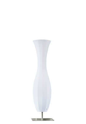 Luminaire - Lampadaires - Lampadaire Artemis H 167 cm - Dix Heures Dix - Blanc - Socle inox brossé - Acier inoxydable brossé, Tissu stretch