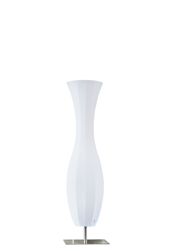Luminaire - Lampadaires - Lampadaire Artemis tissu blanc H 167 cm - Dix Heures Dix - Blanc - Socle inox brossé - Acier inoxydable brossé, Tissu stretch