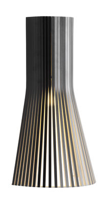 Illuminazione - Lampade da parete - Applique con presa Secto S - / H 45 cm di Secto Design - Nero / Cavo nero - Doghe in laminato di betulla