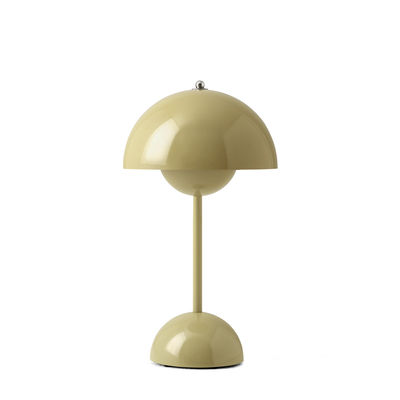 Luminaire - Lampes de table - Lampe sans fil Flowerpot VP9 / H 29,5 cm - By Verner Panton, 1968 - &tradition - Sable clair - Polycarbonate