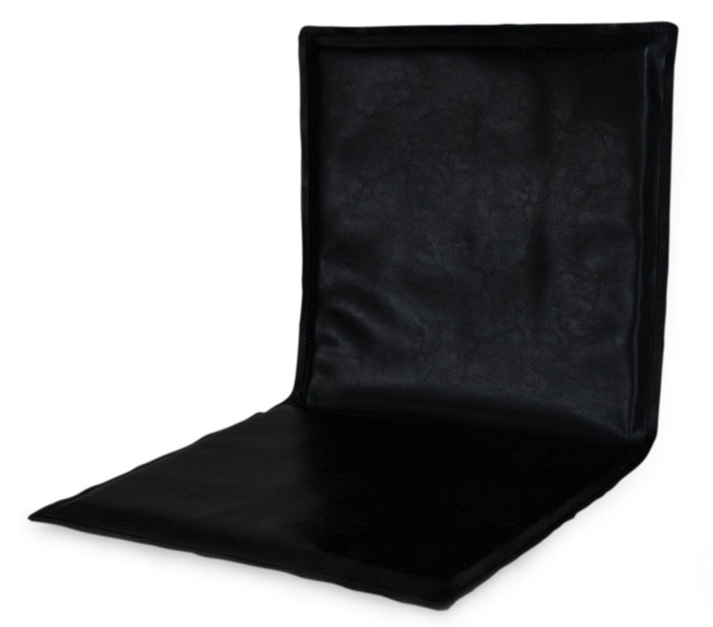 Decoration - Cushions & Poufs - Slim Sissi Seat cushion leather black - Zeus - Cushion / Noir - Imitation leather, Polyurethane