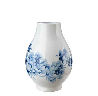 Déco - Vases - Vase Peony / Ø 28 x H 40 cm - Pols Potten - Bleu - Porcelaine vitrifiée