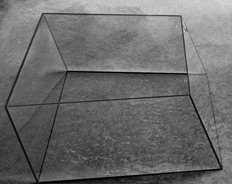 Möbel - Couchtische - Couchtisch Wireframe glas schwarz transparent 75 x 87 cm - Glas Italia - Transparent - schwarze Kanten - Hartglas