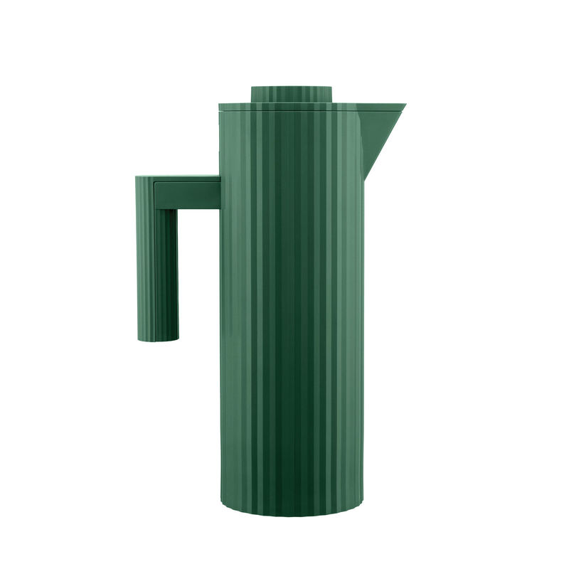 Tisch und Küche - Karaffen - Isolierkrug Plissé plastikmaterial grün / 1 l - Thermoplast - Alessi - Grün - Glas, thermoplastisches Harz