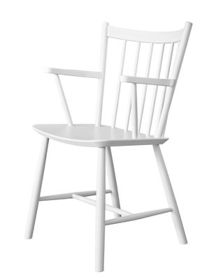 Mobilier - Chaises, fauteuils de salle à manger - Fauteuil J42 / Bois - Hay - Blanc - Hêtre laqué