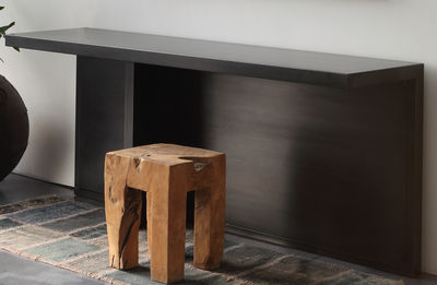 Möbel - Büromöbel - Atrium Konsole / Schreibtisch - L 170 cm x T 45 cm - Zeus - Schwarzmatt, phosphatiert - phosphatierter Stahl