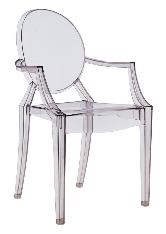Furniture - Chairs - Louis Ghost Stackable armchair plastic material grey Polycarbonate - Kartell - Black - Polycarbonate 2.13