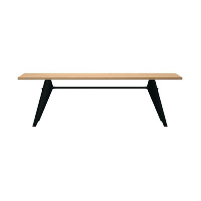 Trends - It's dinner time ! - EM Table Rectangular table - / 240 x 90 cm - By Jean Prouvé, 1950 by Vitra - Natural oak / Black base - Epoxy lacquered steel, Oiled solid oak