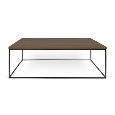 Arredamento - Tavolini  - Tavolino Wood - / 120 x 75 cm x H 40 cm - Legno di POP UP HOME - Noce / Gamba nera - metallo laccato, Truciolato impiallacciato in noce