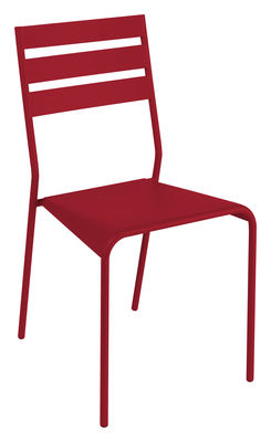 Mobilier - Chaises, fauteuils de salle à manger - Chaise empilable Facto - Fermob - Piment - Acier laqué