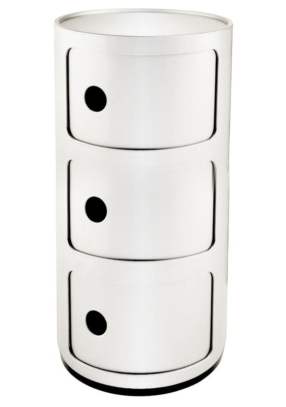 Mobilier - Mobilier Kids - Rangement Componibili plastique blanc / 3 tiroirs - H 58 cm - Kartell - Blanc brillant - ABS