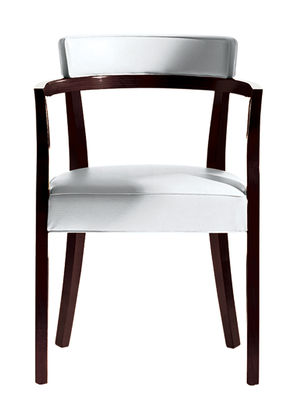 Mobilier - Chaises, fauteuils de salle à manger - Fauteuil rembourré Neoz / Acajou & tissu - Driade - Ebène - Acajou, Tissu