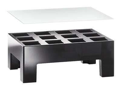Arredamento - Tavolini  - Tavolino Modi di MyYour - Struttura nera / Piano in vetro - Espanso, Polietilene, Similpelle