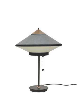 Forestier - Lampe de table Cymbal en Tissu, Métal laqué - Couleur Bleu - 43.8 x 43.8 x 48 cm - Desig