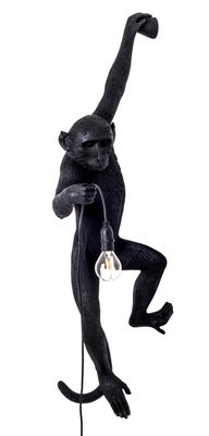 Lighting - Wall Lights - Monkey Hanging Outdoor wall light - / Outdoor - H 76.5 cm by Seletti - Black - Resin