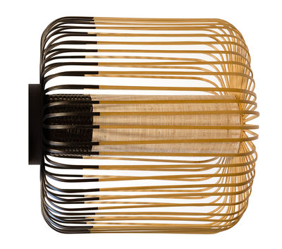 Luminaire - Appliques - Applique Bamboo light M / Plafonnier - Ø 45 x H 40 cm - Forestier - Noir / Naturel - Bambou naturel, Tissu