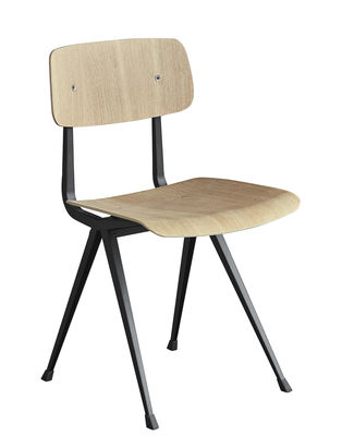 Furniture - Chairs - Result Chair - / 1958 reissue by Hay - Light oak / Black feet - Lacquered steel, Oak plywood