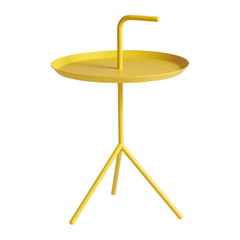 Furniture - Coffee Tables - Don\'t leave Me Coffee table metal yellow / Ø 38 x H 58 cm - Hay - Sunny yellow - Lacquered steel