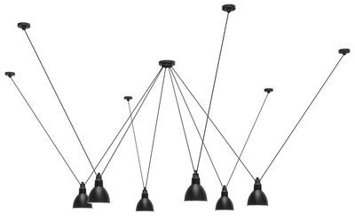 Lighting - Pendant Lighting - Acrobate N°326 Pendant - / Lampes Gras - 6 metal round shades by DCW éditions - Black - Painted steel