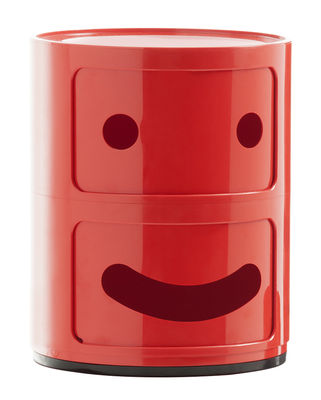 Arredamento - Mobili per bambini - Portaoggetti Componibili Smile N°1 - / 2 cassetti - H 40 cm di Kartell - n° 1 / Rosso - ABS