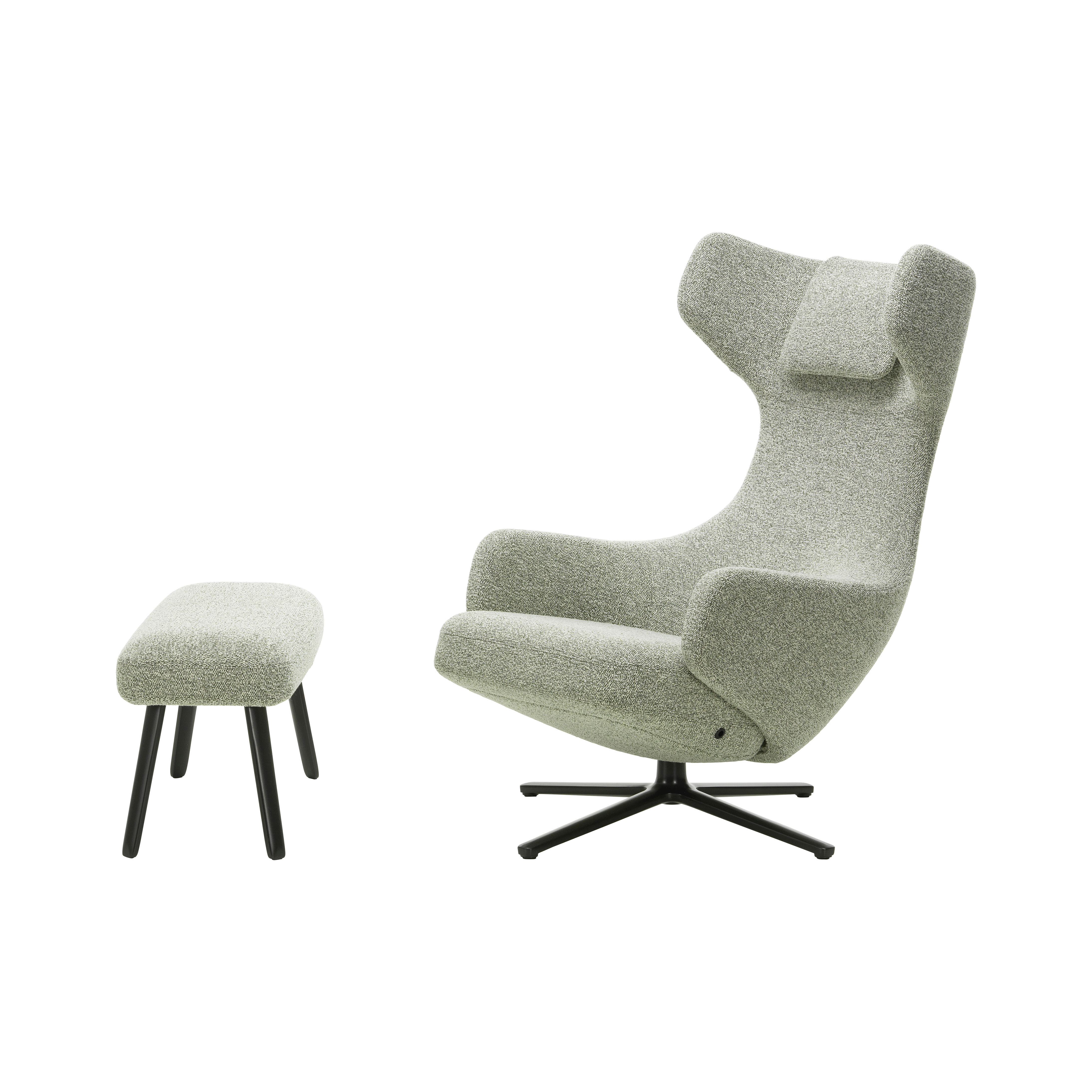 Set Sessel & Fußstütze Grand Repos & Panchina von Vitra - schwarz | Made In  Design