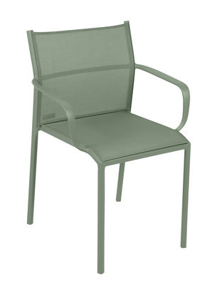 Furniture - Chairs - Cadiz Stackable armchair - / Stackable - Canvas by Fermob - Cactus - Batyline® fabric, Lacquered aluminium