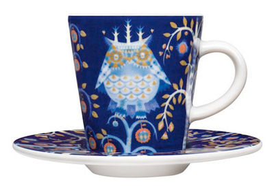 Tisch und Küche - Tassen und Becher - Untertasse für Kaffeetasse „Taika“ - Iittala - Untertasse - blauer Hintergrund - Keramik