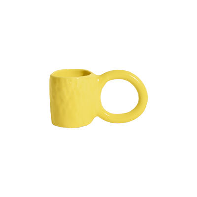 Tableware - Coffee Mugs & Tea Cups - Donut Medium Coffee cup - / Ø 8 x H 9 cm by Petite Friture - Lemon - Enamelled earthenware