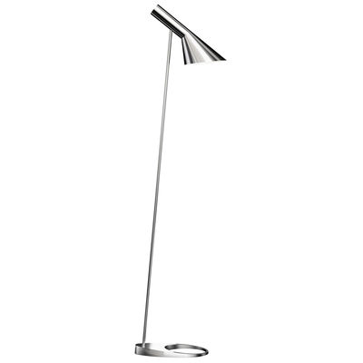 Illuminazione - Lampade da terra - Lampada a stelo AJ - / H 130 cm - Orientabile / Arne Jacobsen, 1957 di Louis Poulsen - Acciaio inossidabile lucido - Acciaio inossidabile
