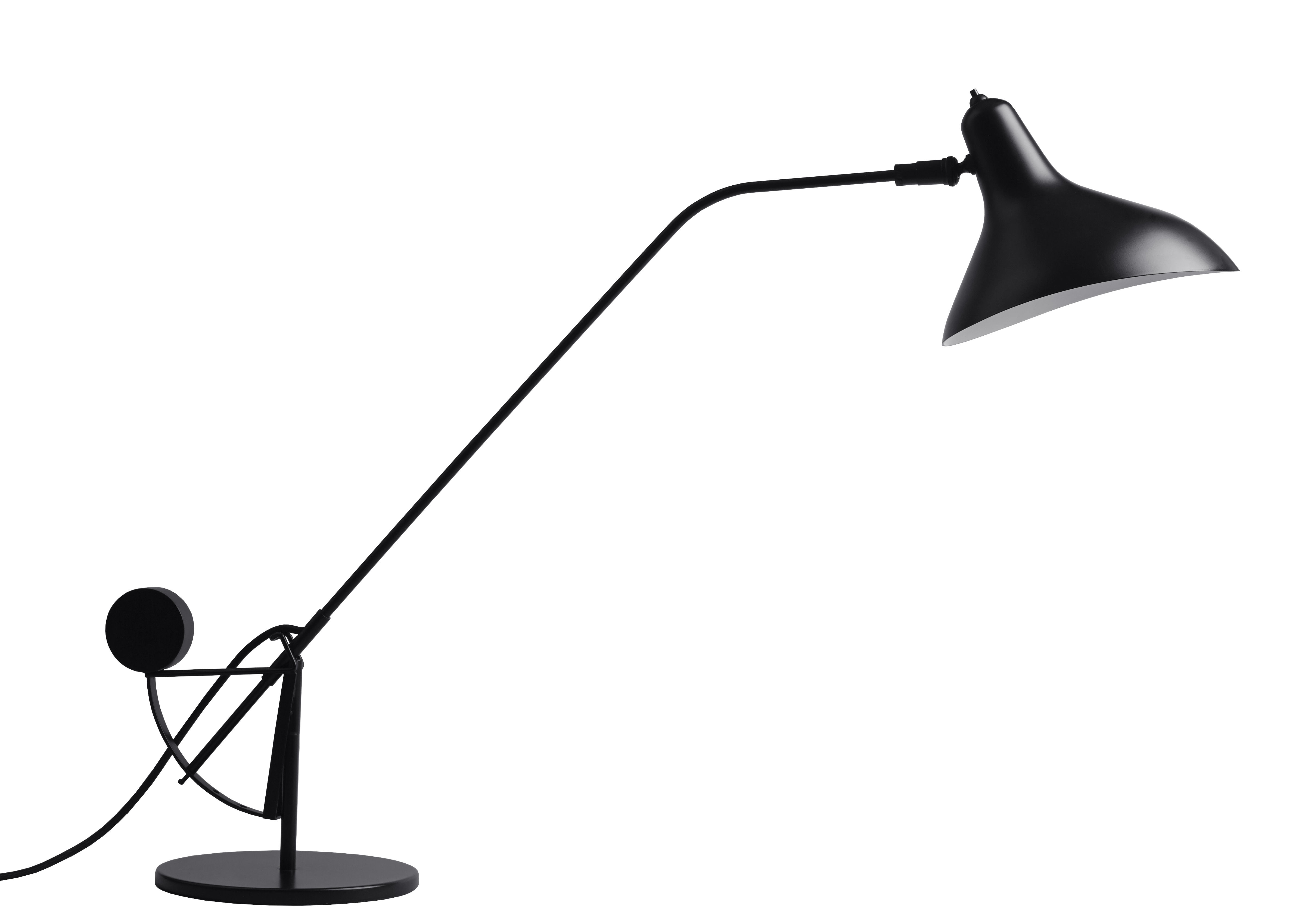 Luminaire - Lampes de table - Lampe de table Mantis BS3 / Schottlander - H 84 cm - RÃ©Ã©dition - DCW Ã©ditions - Noir / Abat-jour noir - Acier, Aluminium