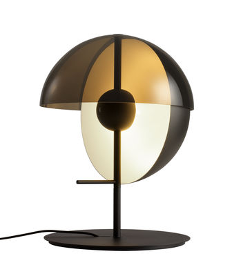 Luminaire - Lampes de table - Lampe de table Theia / LED - H 43,5 cm - Marset - Noir  / Marron fumé - Métal laqué, Méthacrylate fumé