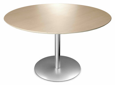 Furniture - Dining Tables - Rondo Round table - Ø 90 cm by Lapalma - Top : blanched oak - Bleached oak, Stainless steel